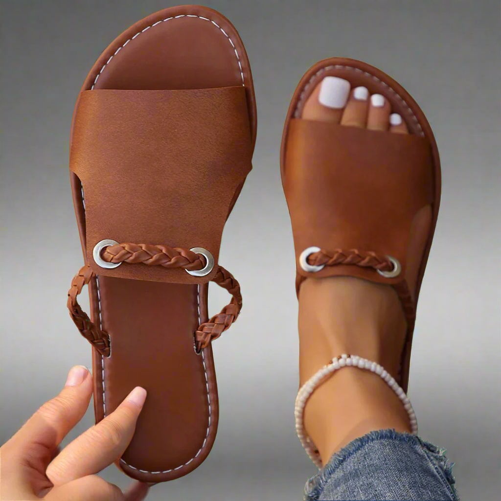 Katelina | Håndlavede flade sandaler i premium materiale