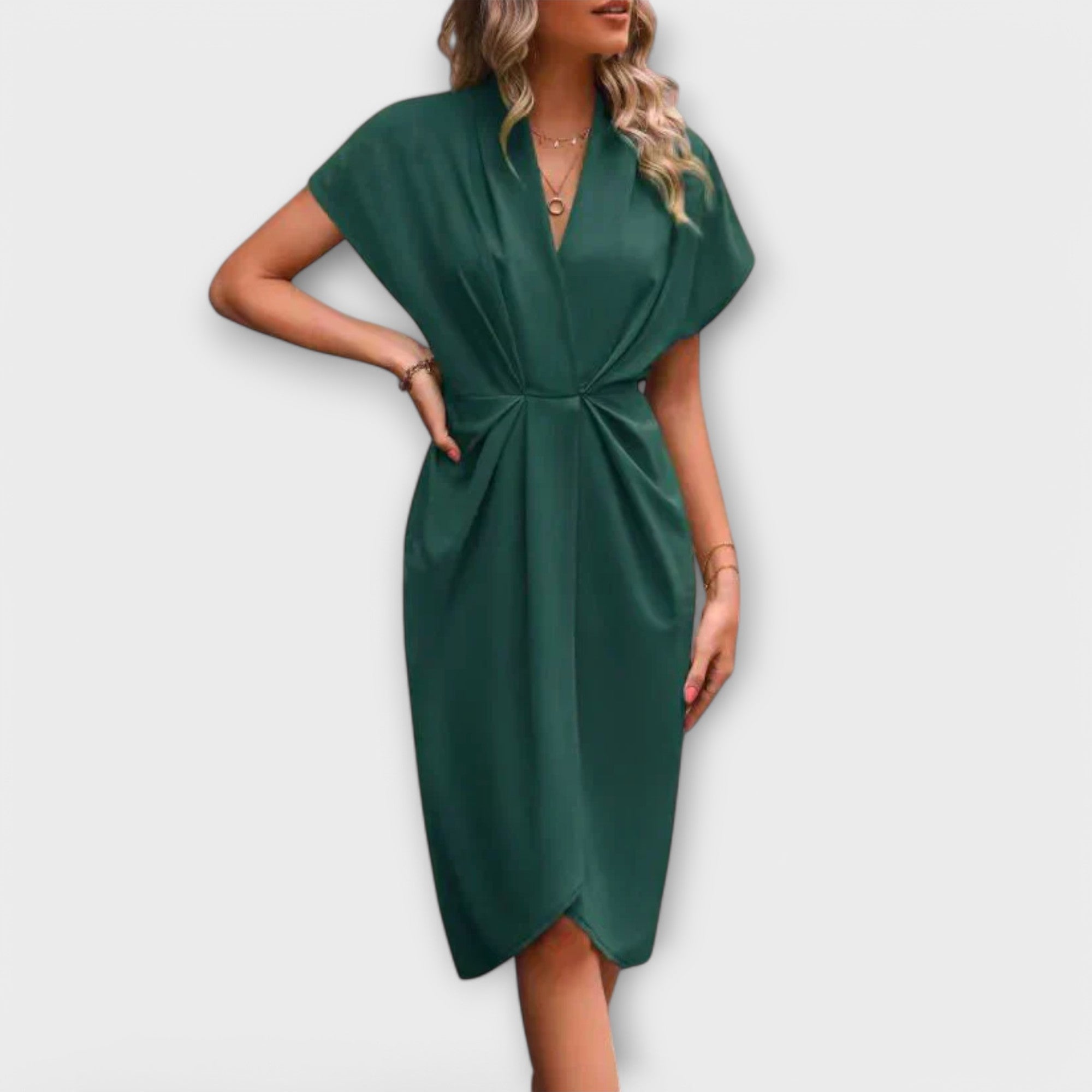 Serena - Sort Midi-Wrap Kjole