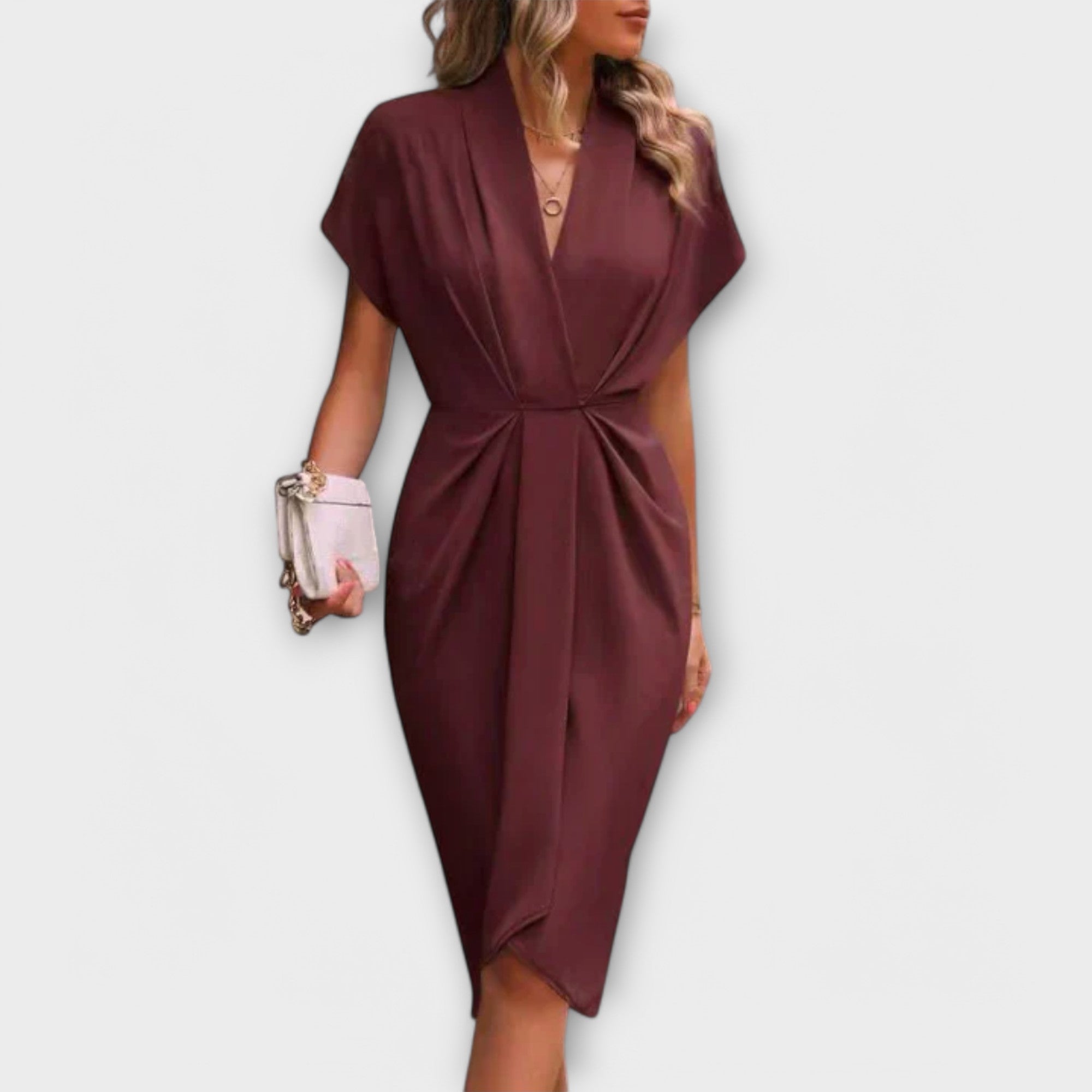 Serena - Sort Midi-Wrap Kjole