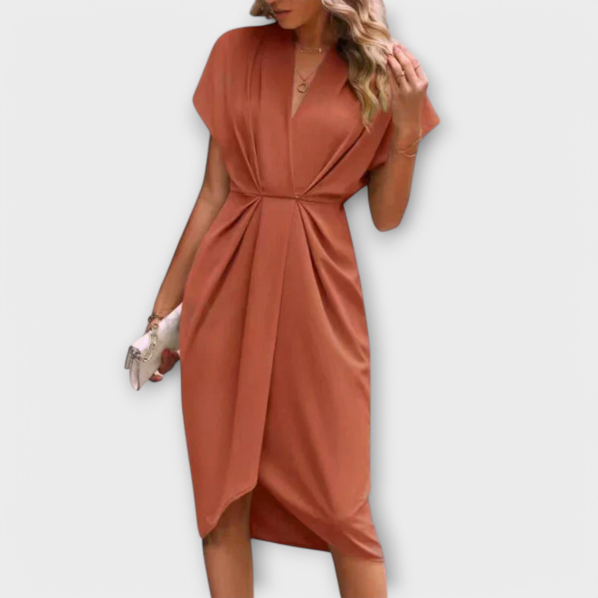 Serena - Sort Midi-Wrap Kjole