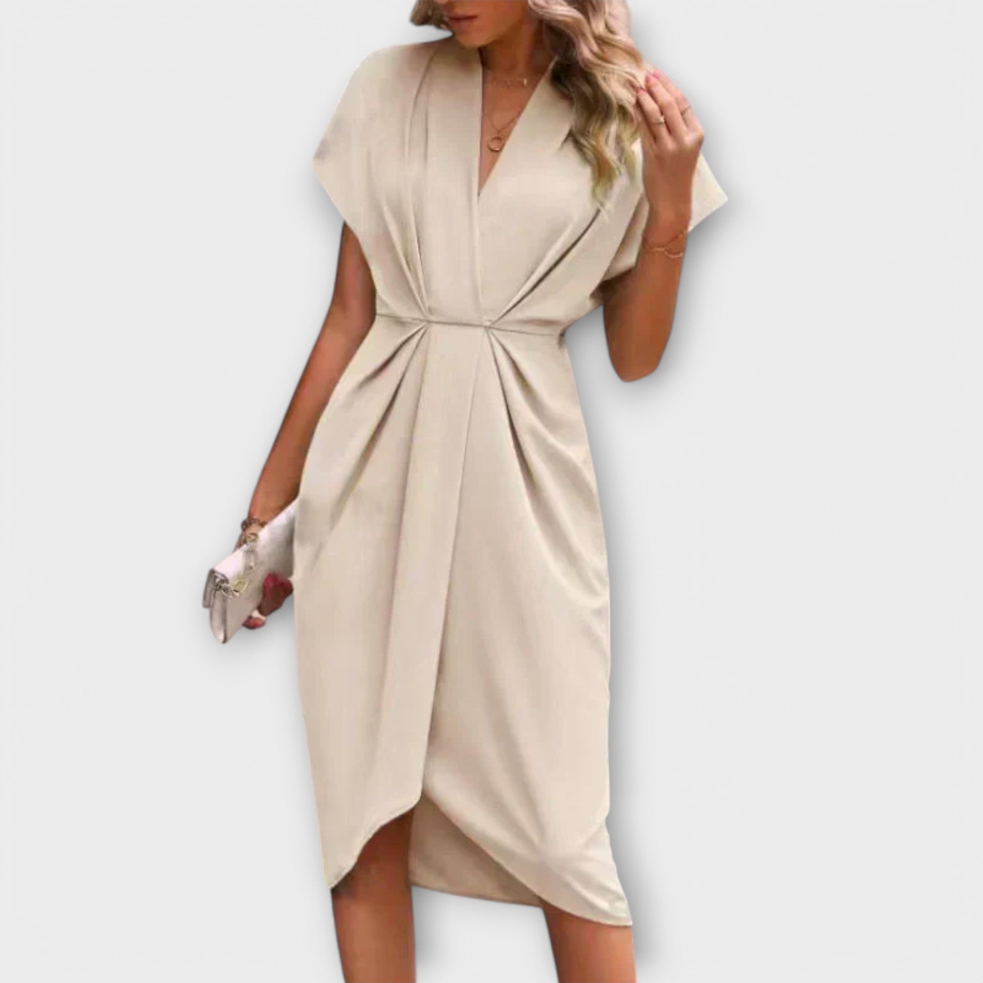 Serena - Sort Midi-Wrap Kjole