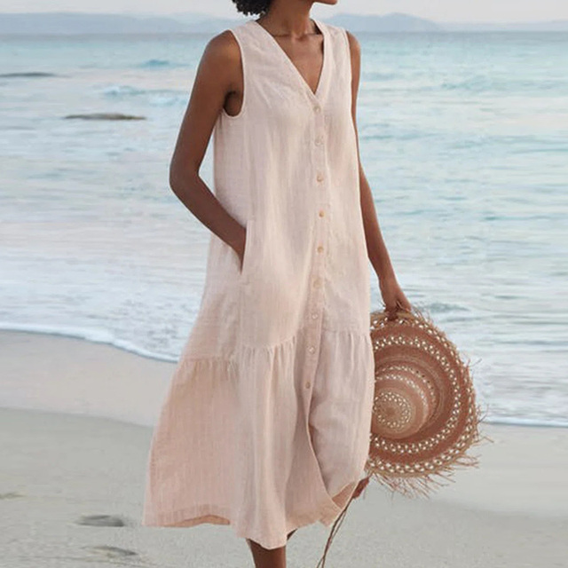 Lyra | Let Sommerkjole med Elegant V-hals