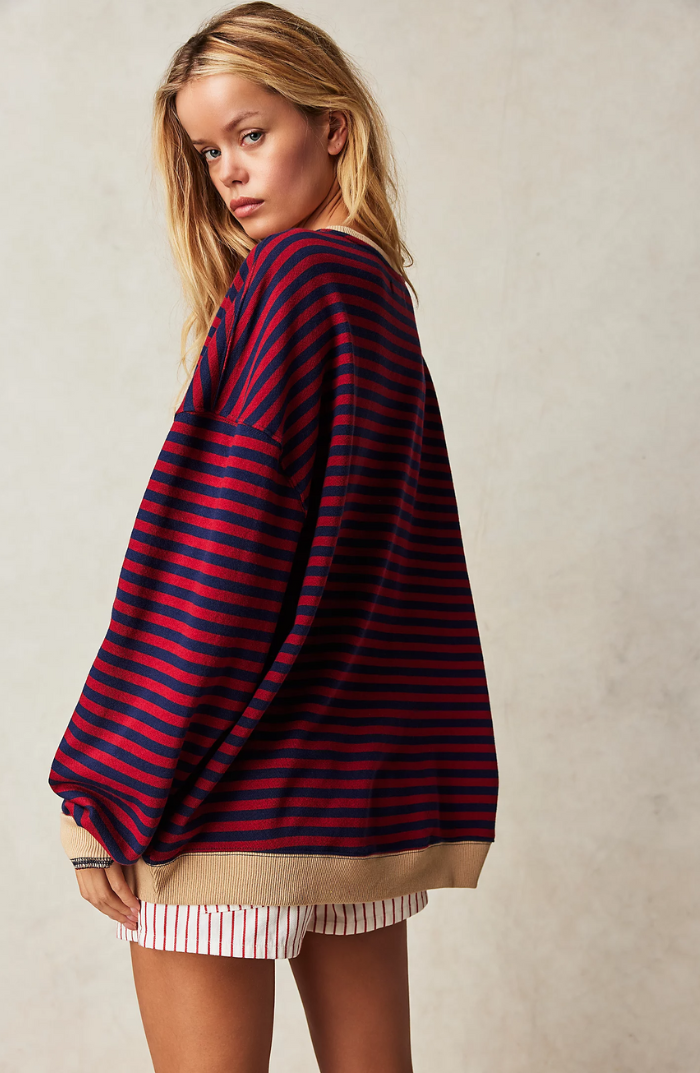 Janina – Pruhovaný oversized svetr pro výrazný podzimní styl