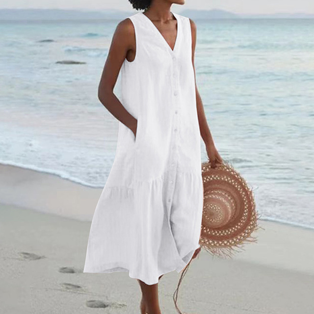Lyra | Let Sommerkjole med Elegant V-hals