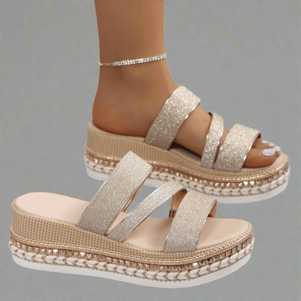 Helga | Behagelige kile-sandaler i premium materiale