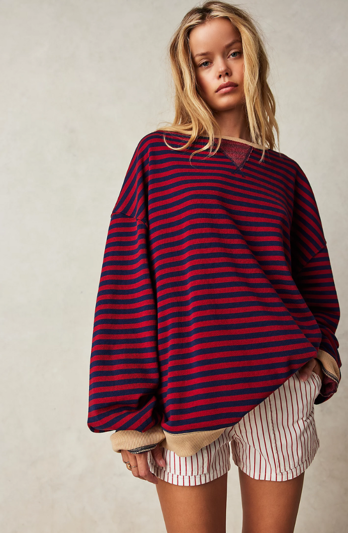 Janina – Pruhovaný oversized svetr pro výrazný podzimní styl