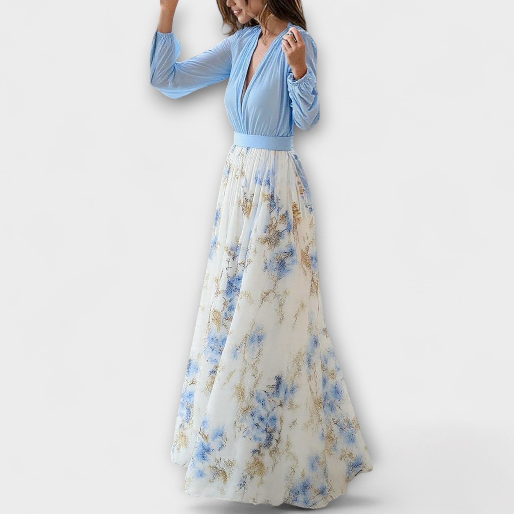 Harper – Sprudlende blomster-maxikjole