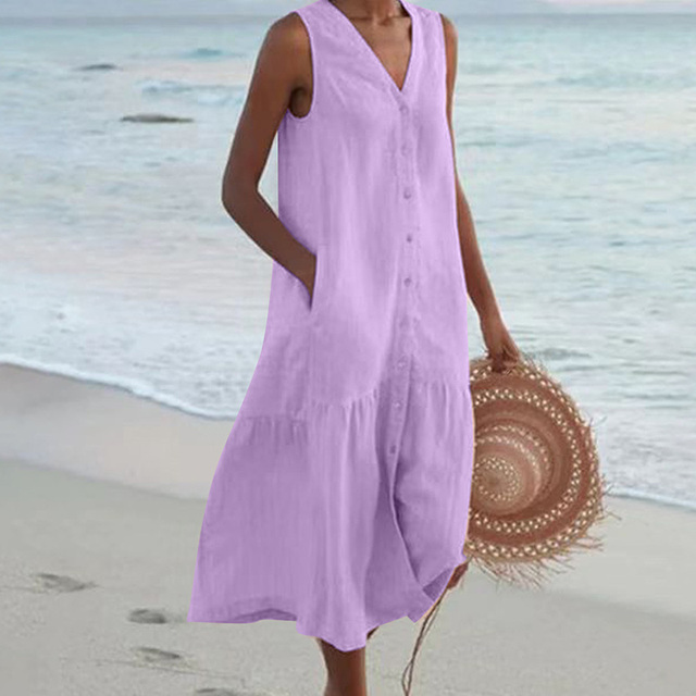 Lyra | Let Sommerkjole med Elegant V-hals