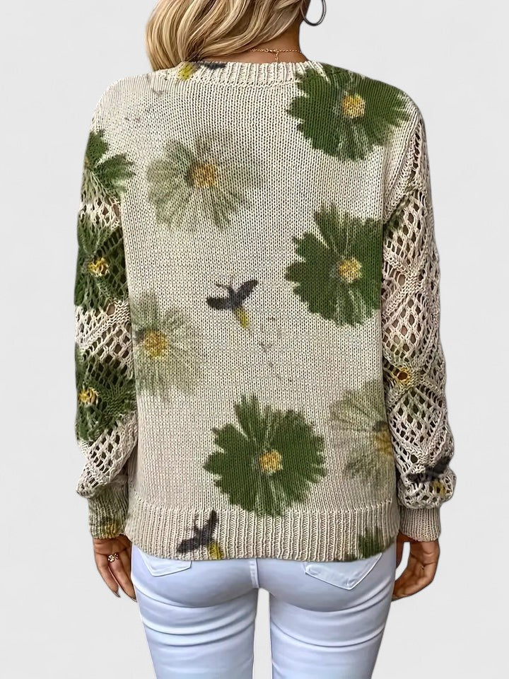 Karin – Stylový cardigan s květinovým detailem