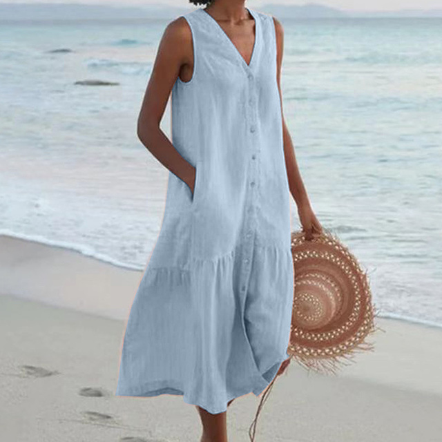 Lyra | Let Sommerkjole med Elegant V-hals