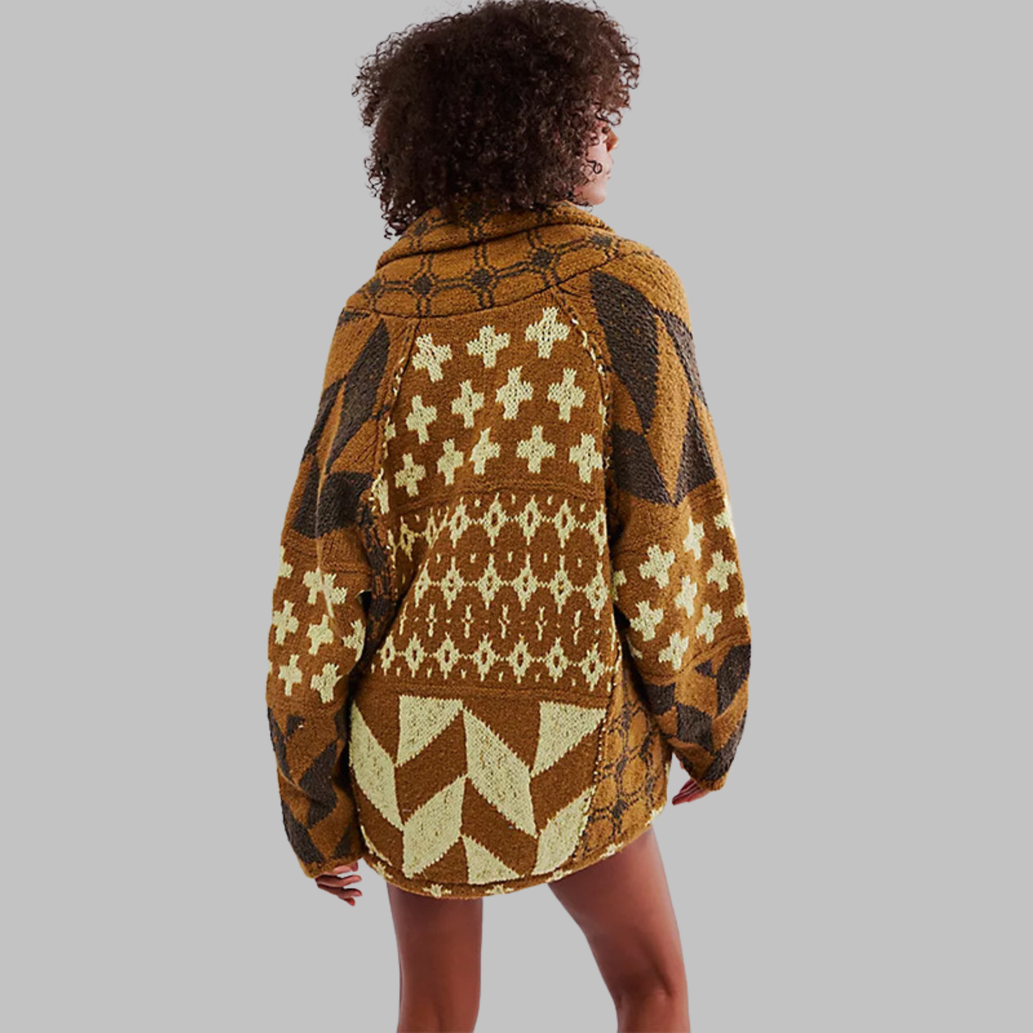 Lucie – vintage košilový cardigan s límečkem a dlouhým rukávem
