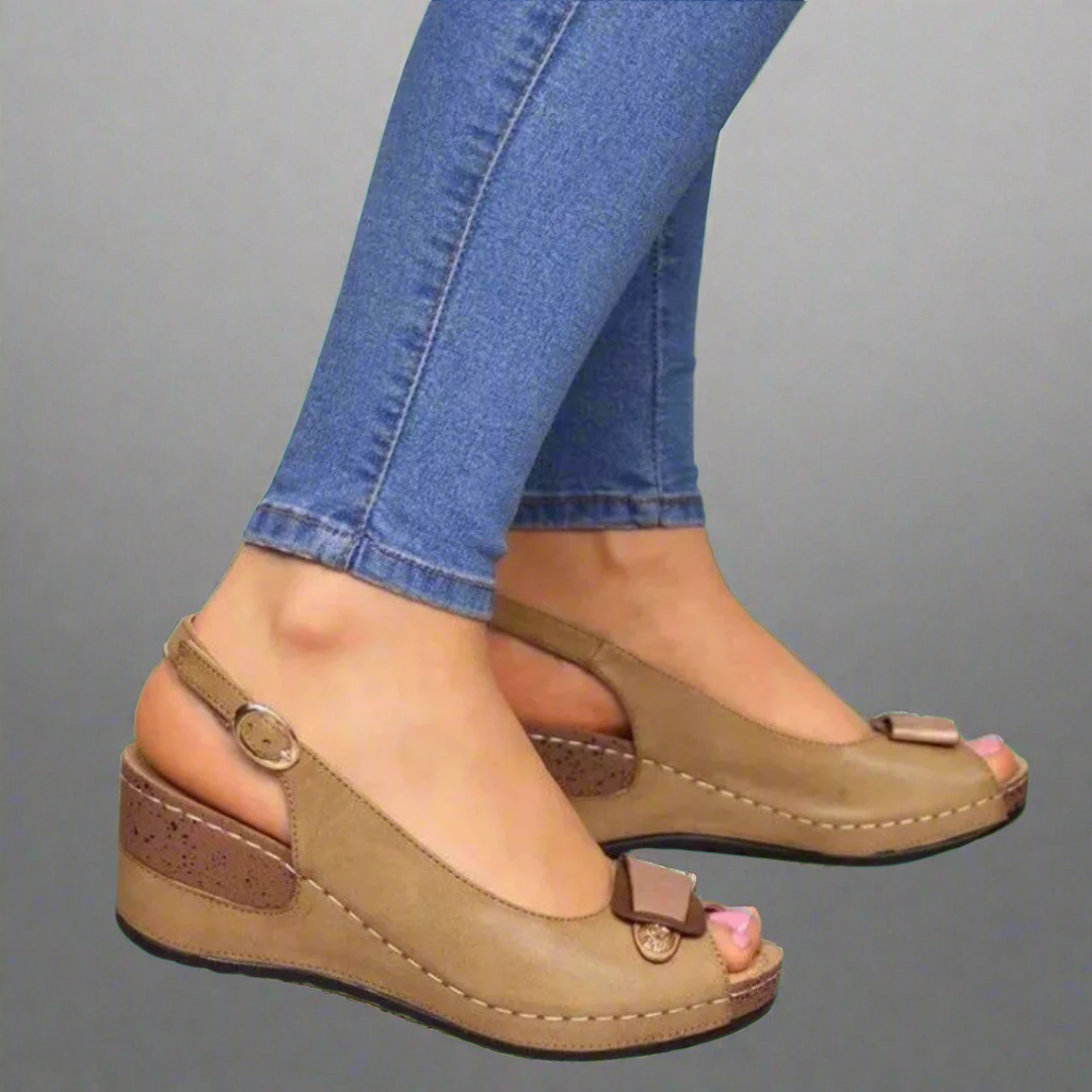 Clara | Retro Wedge Sandaler til Damer – Komfort og Stil
