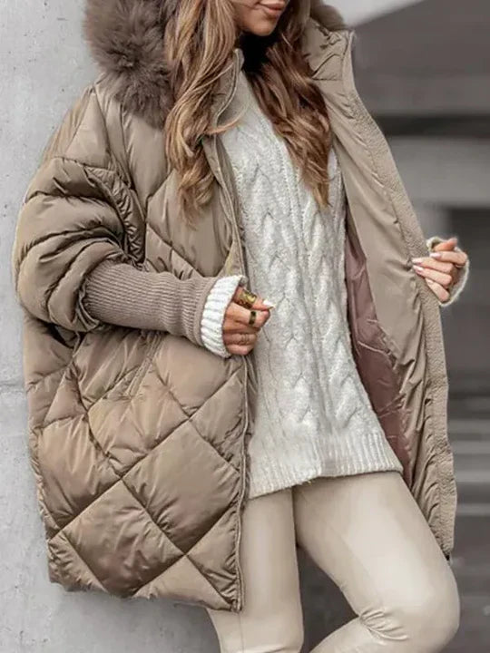 Noemi – Luxusní prošívaná zimní bunda s měkkou kapucí