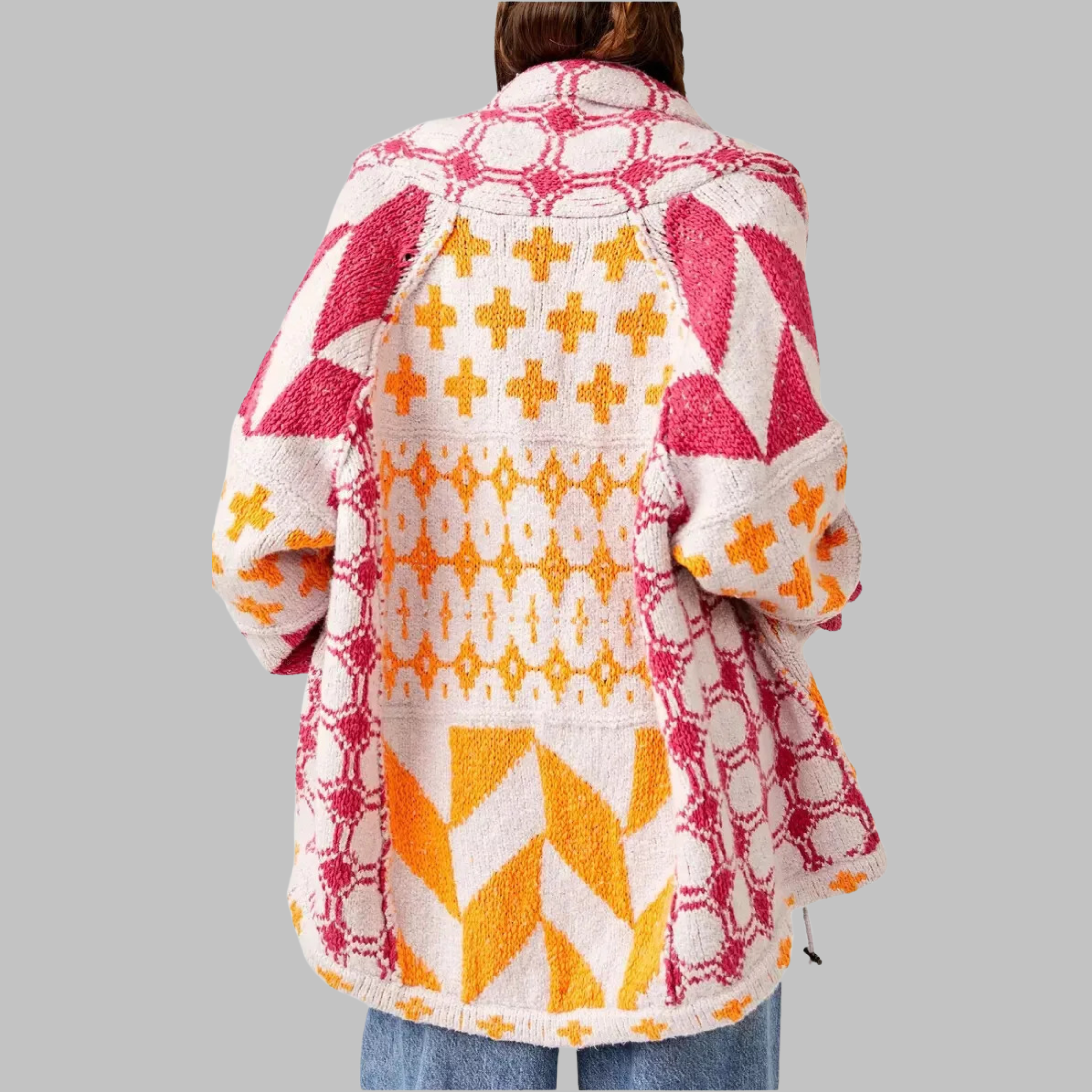 Lucie – vintage košilový cardigan s límečkem a dlouhým rukávem
