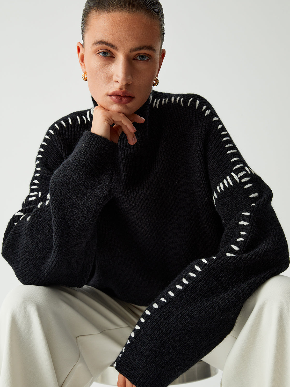 Martyna – Oversized blůza s elegantním límcem