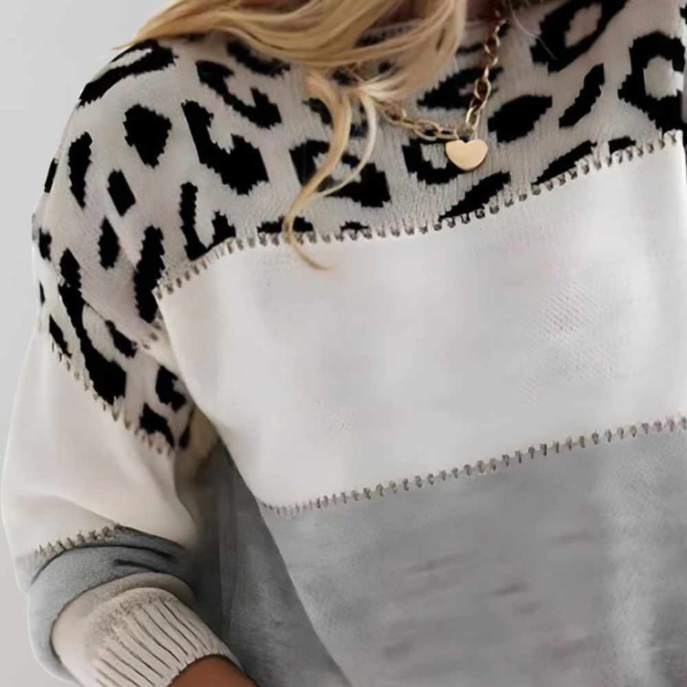 Zuzana – Hravý svetr s leopardím vzorem pro každý den