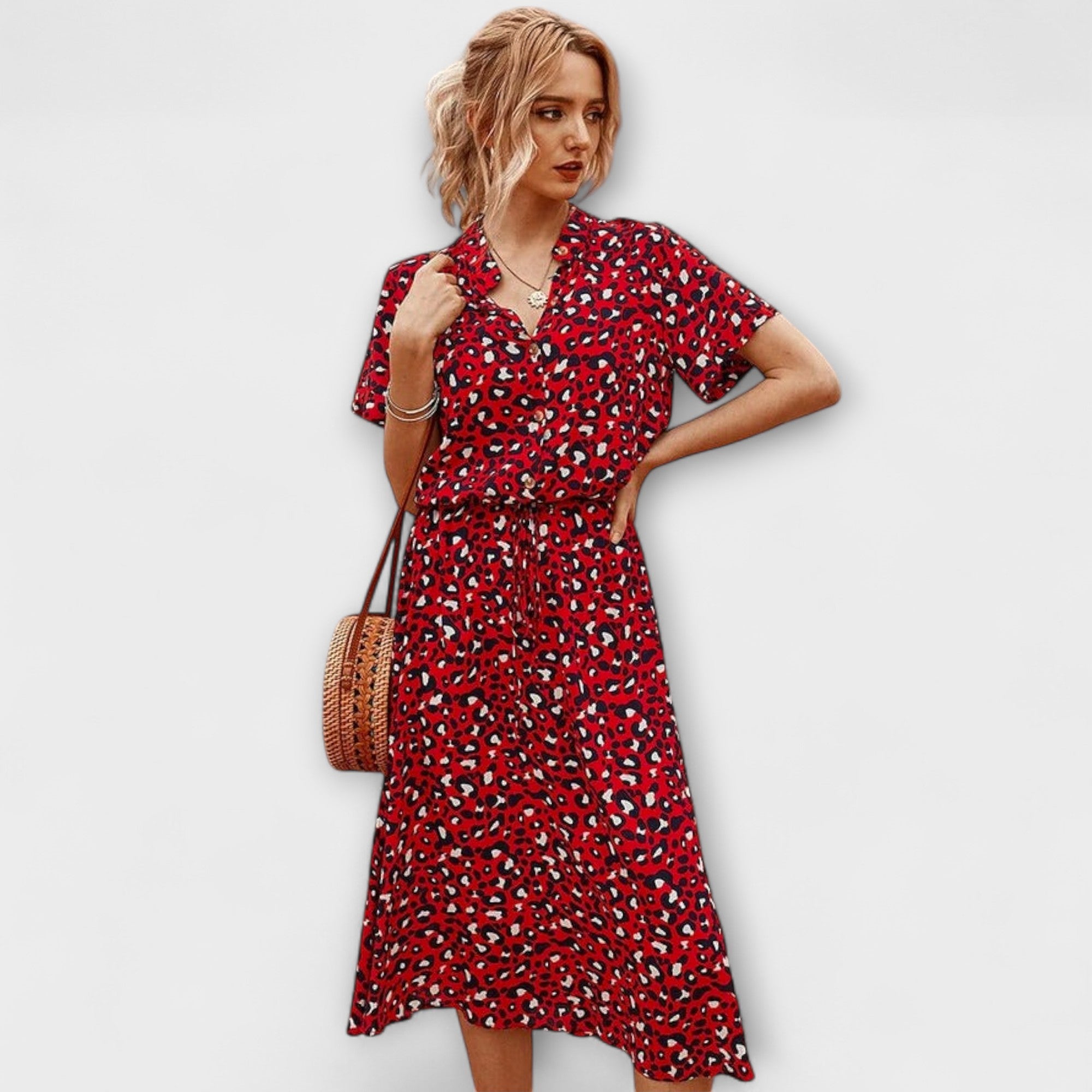 Florine - Midi Kjole med Elegant Pasform