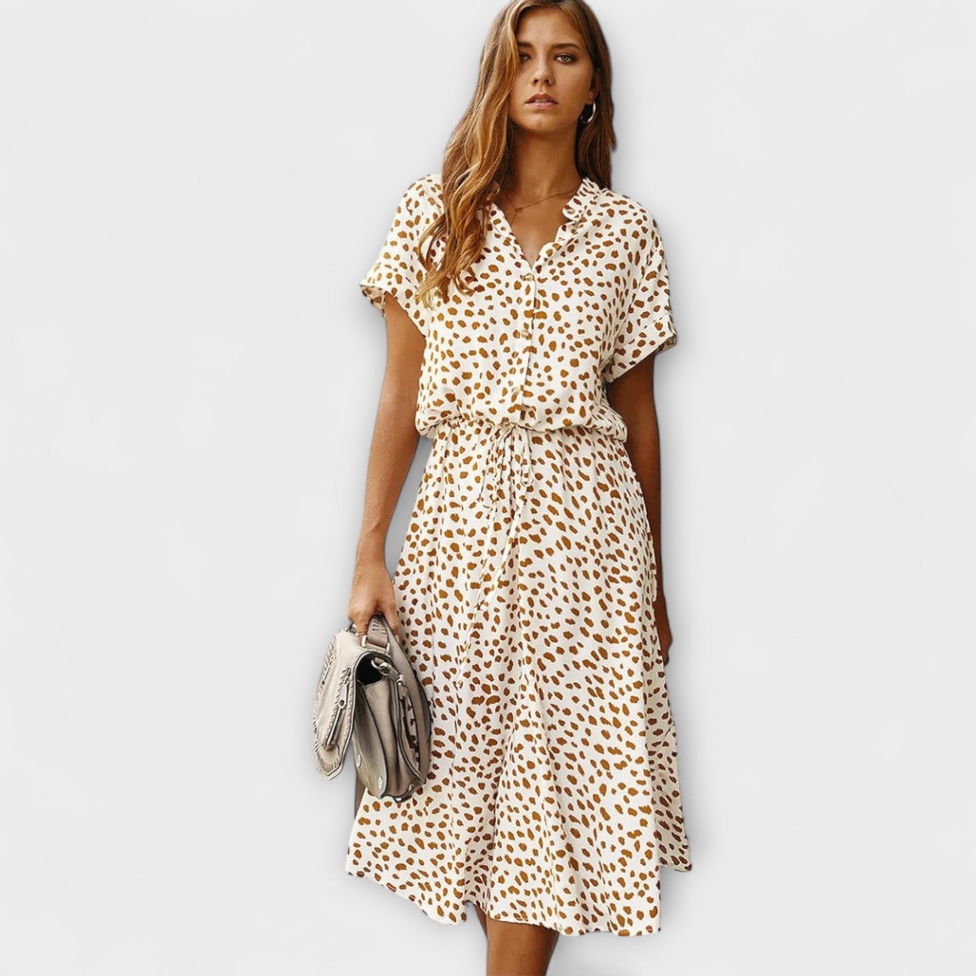 Florine - Midi Kjole med Elegant Pasform