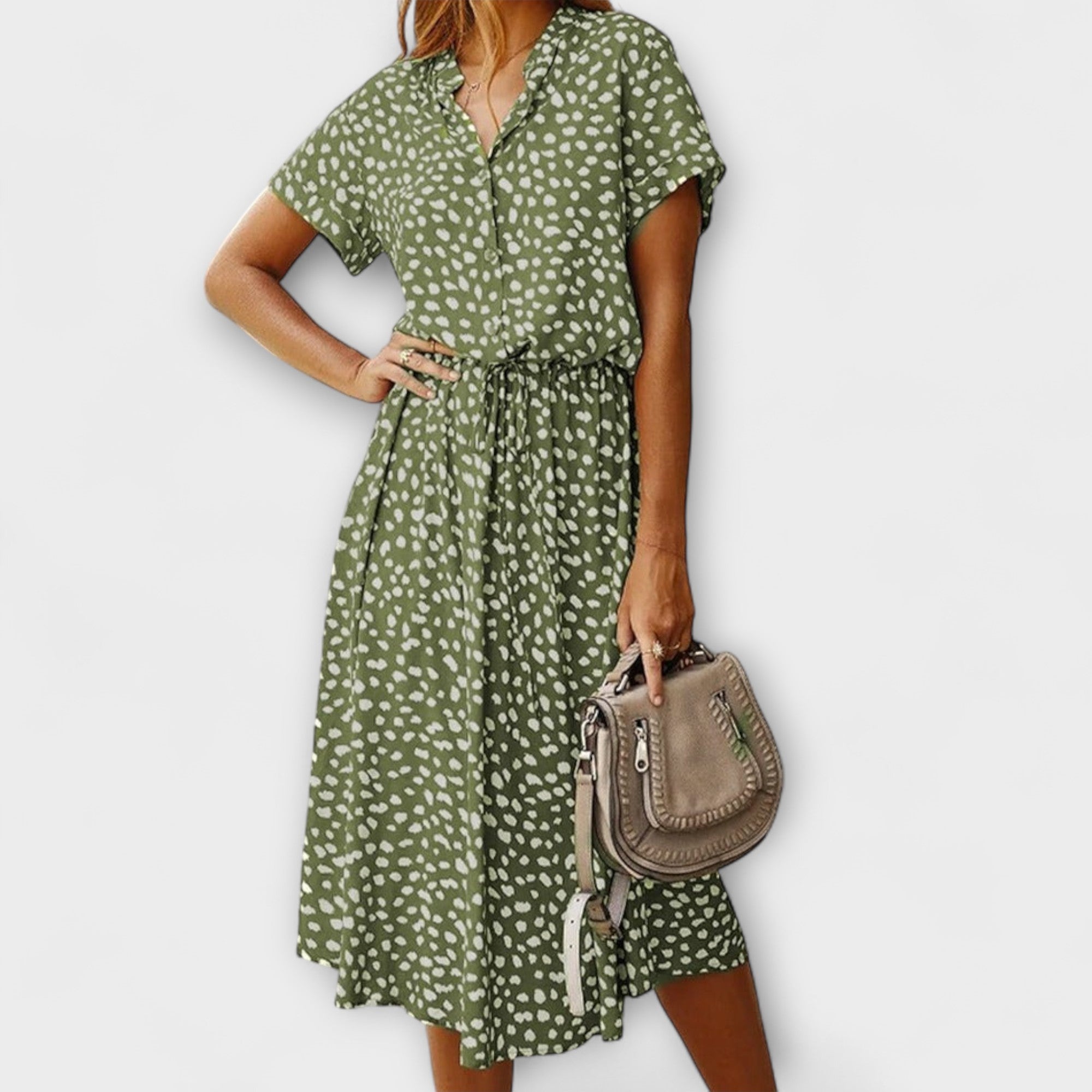 Florine - Midi Kjole med Elegant Pasform