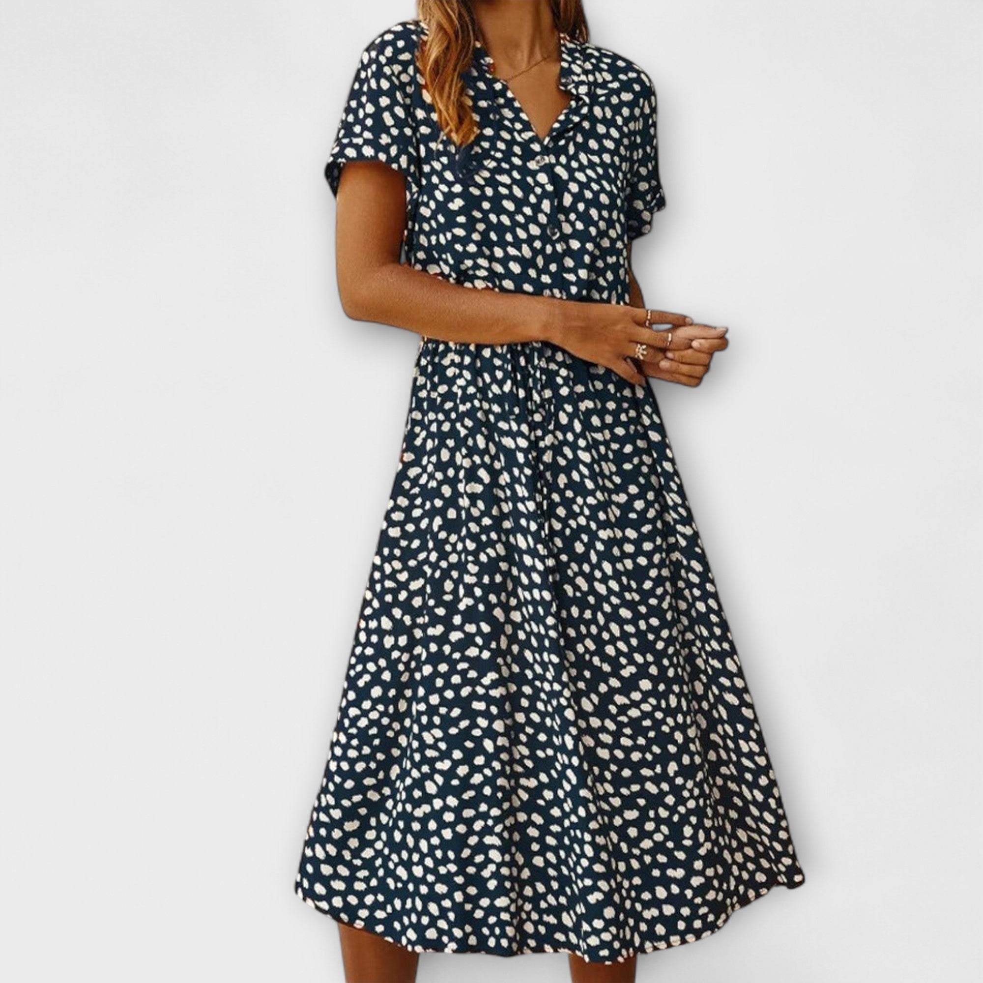 Florine - Midi Kjole med Elegant Pasform