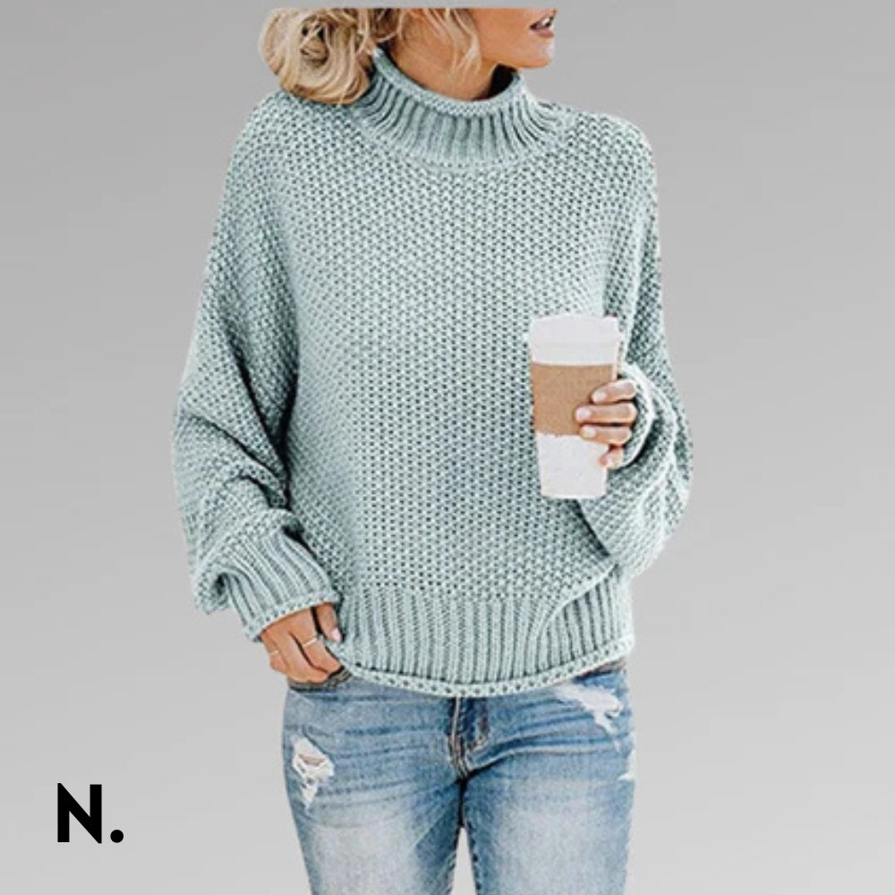 Nordique  | Oversized Striktrøje med Høj Hals