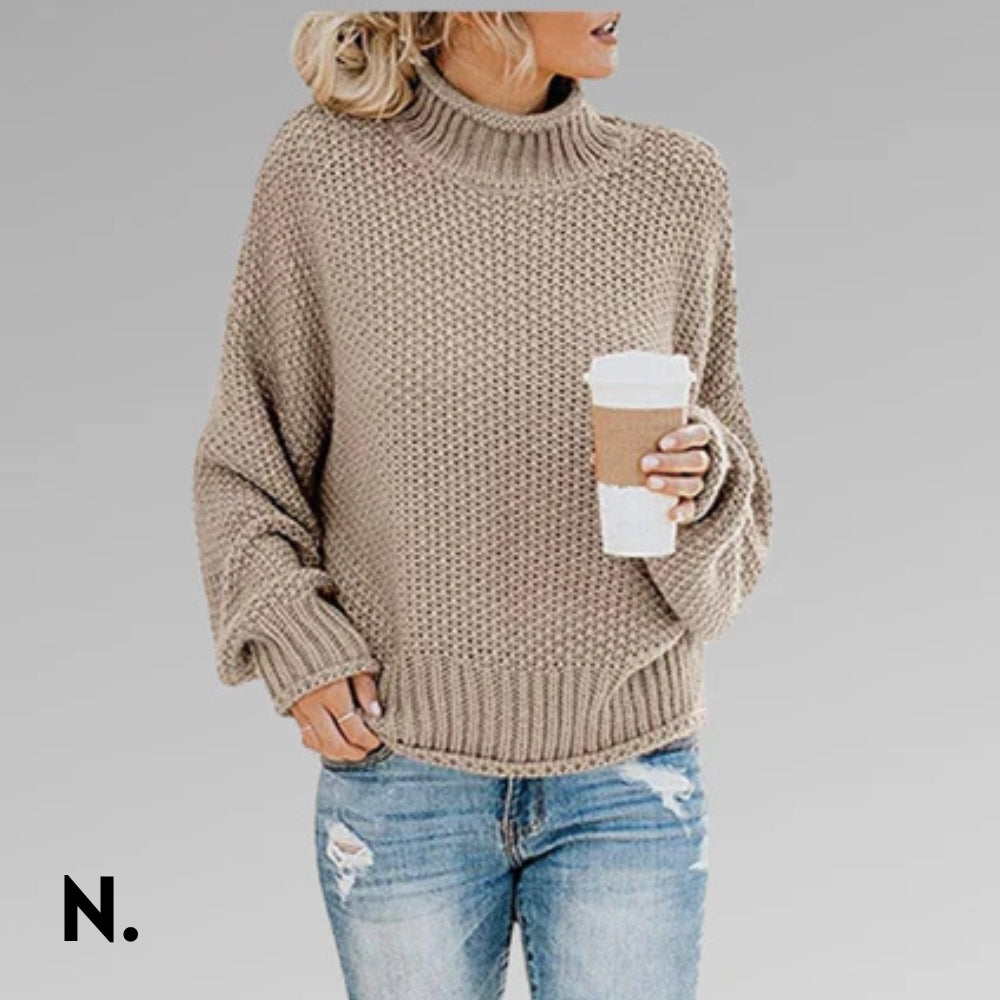 Nordique  | Oversized Striktrøje med Høj Hals