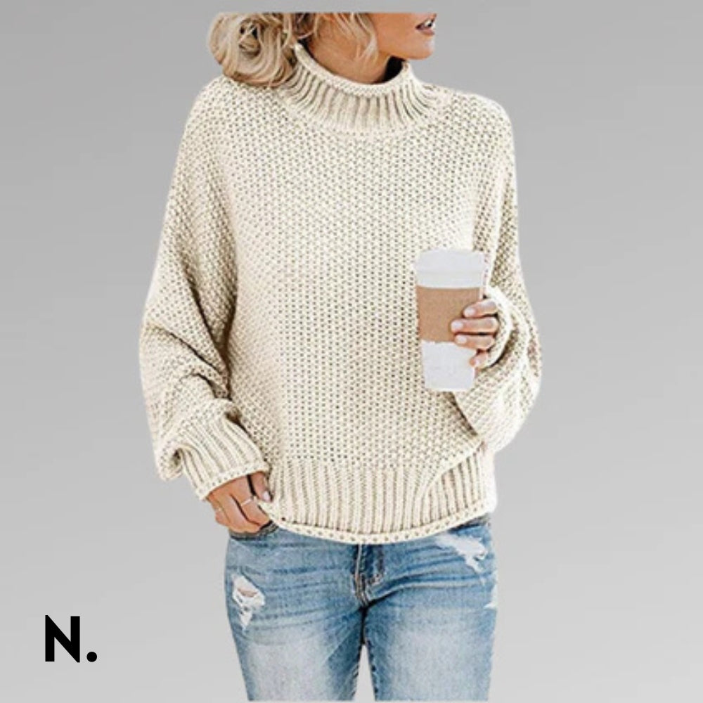 Nordique  | Oversized Striktrøje med Høj Hals