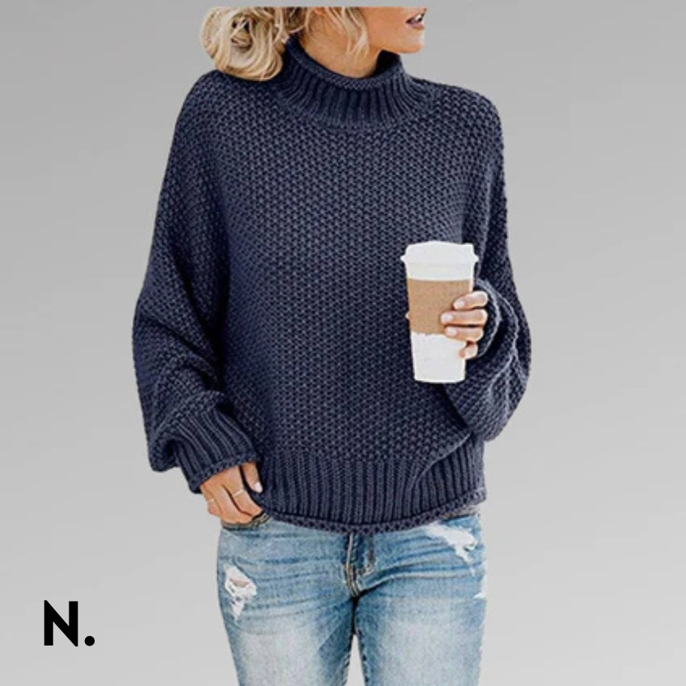 Nordique  | Oversized Striktrøje med Høj Hals
