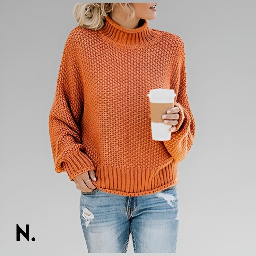Nordique  | Oversized Striktrøje med Høj Hals