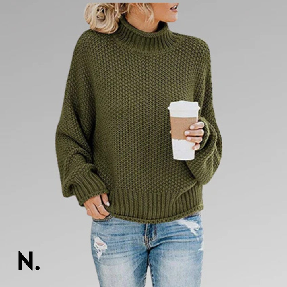 Nordique  | Oversized Striktrøje med Høj Hals