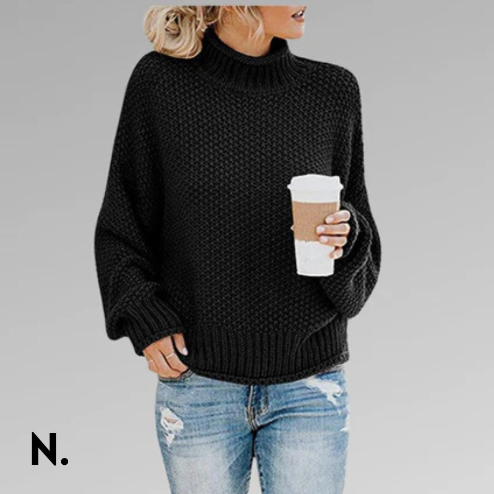Nordique  | Oversized Striktrøje med Høj Hals