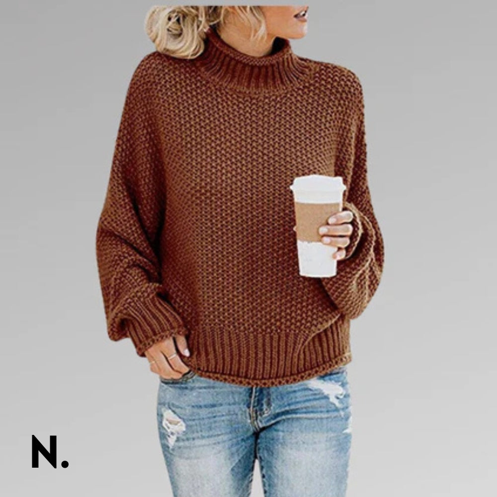 Nordique  | Oversized Striktrøje med Høj Hals