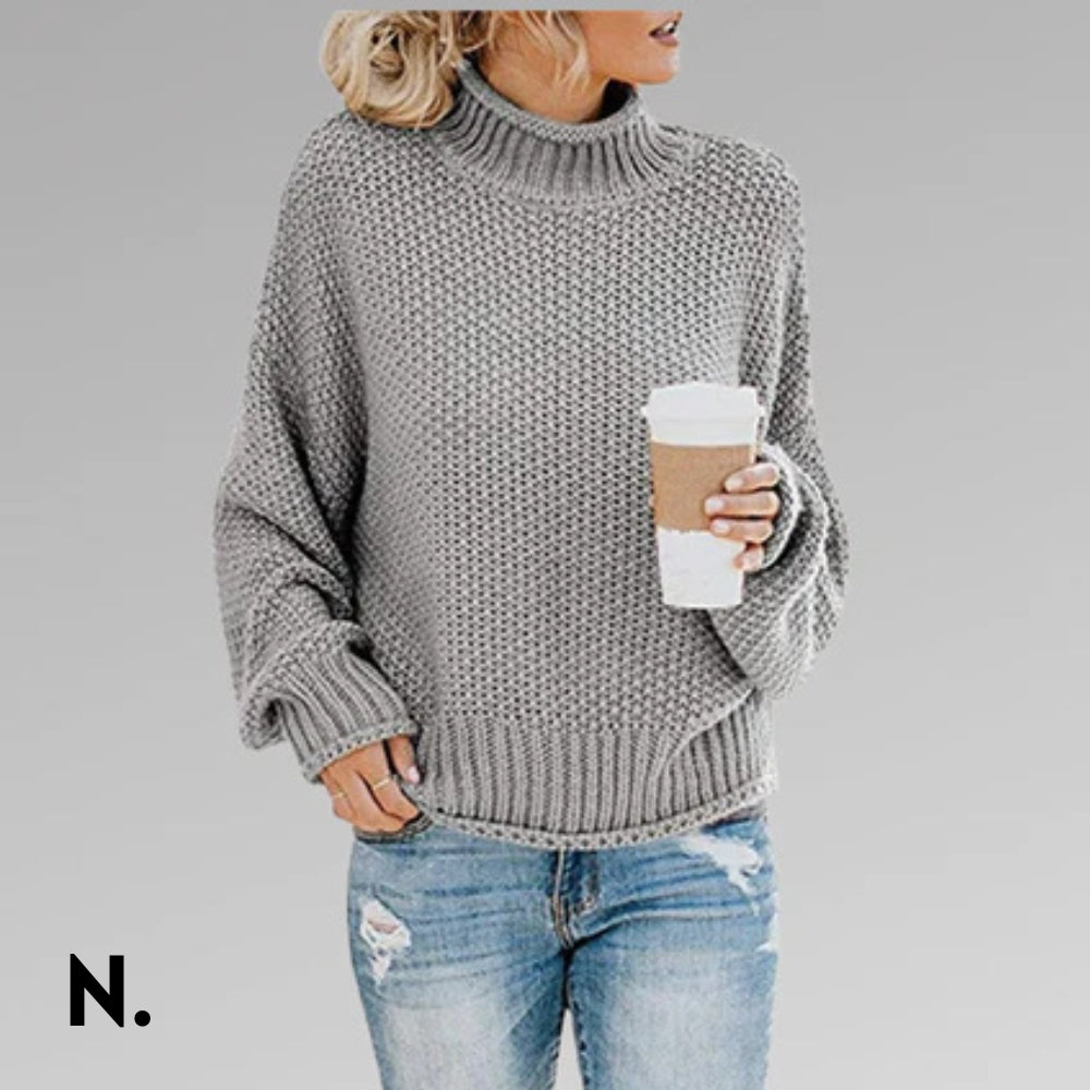 Nordique  | Oversized Striktrøje med Høj Hals