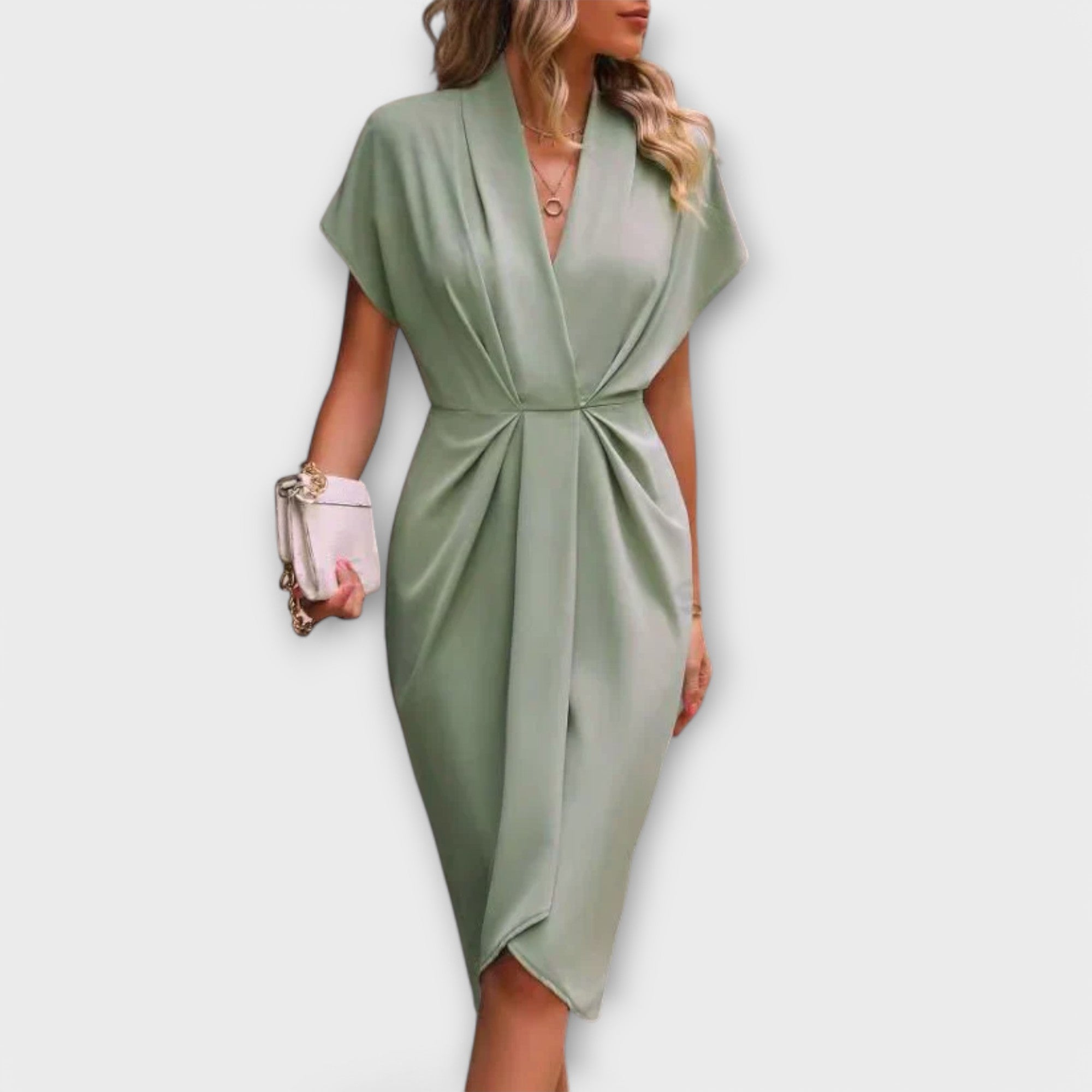 Serena - Sort Midi-Wrap Kjole