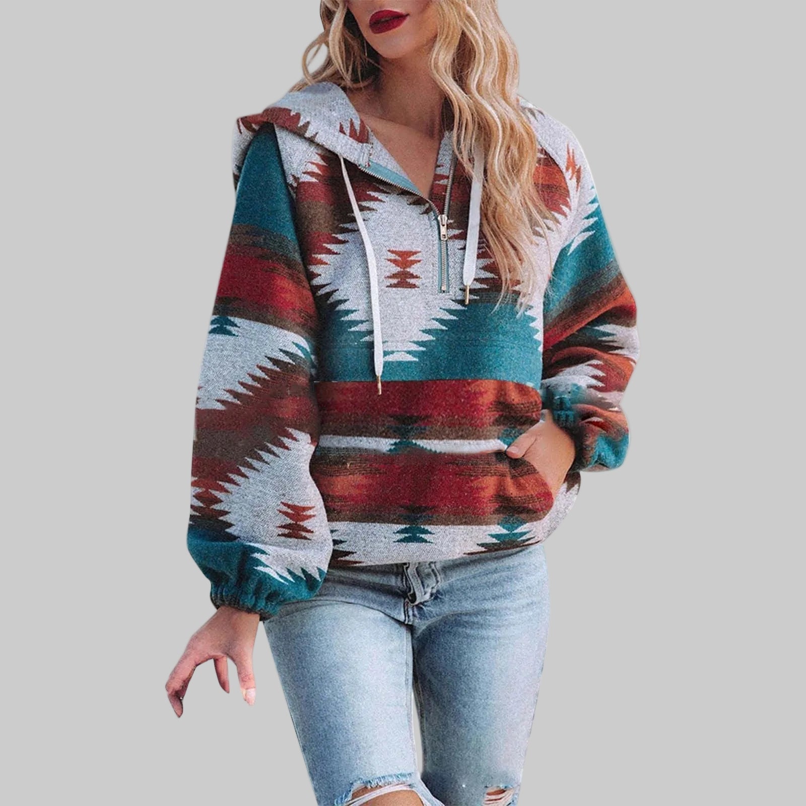 Jana – pohodlná oversized mikina na zip s dlouhým rukávem