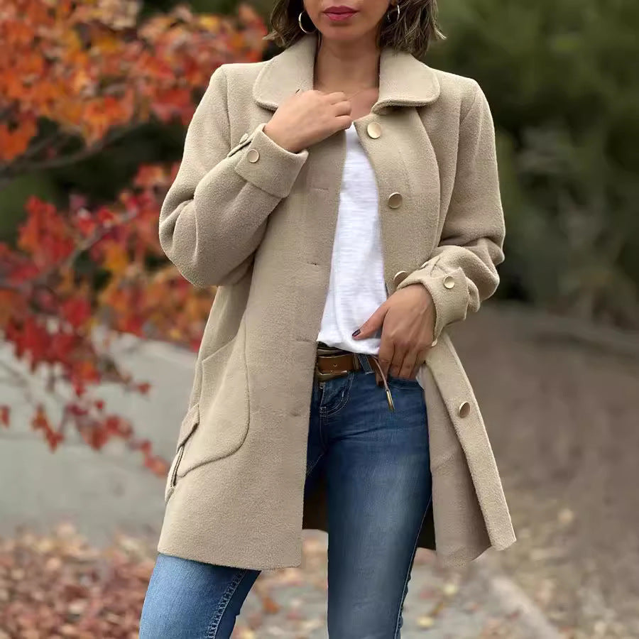 Pavla – Klasický oversize kabát s knoflíkem