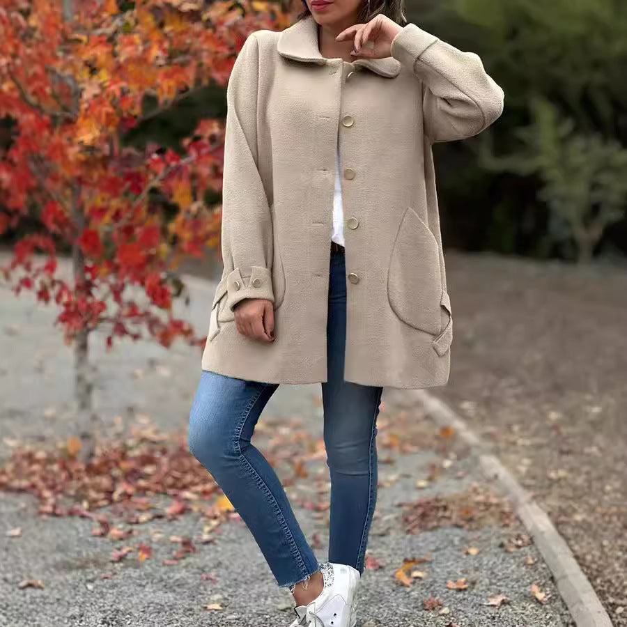 Pavla – Klasický oversize kabát s knoflíkem