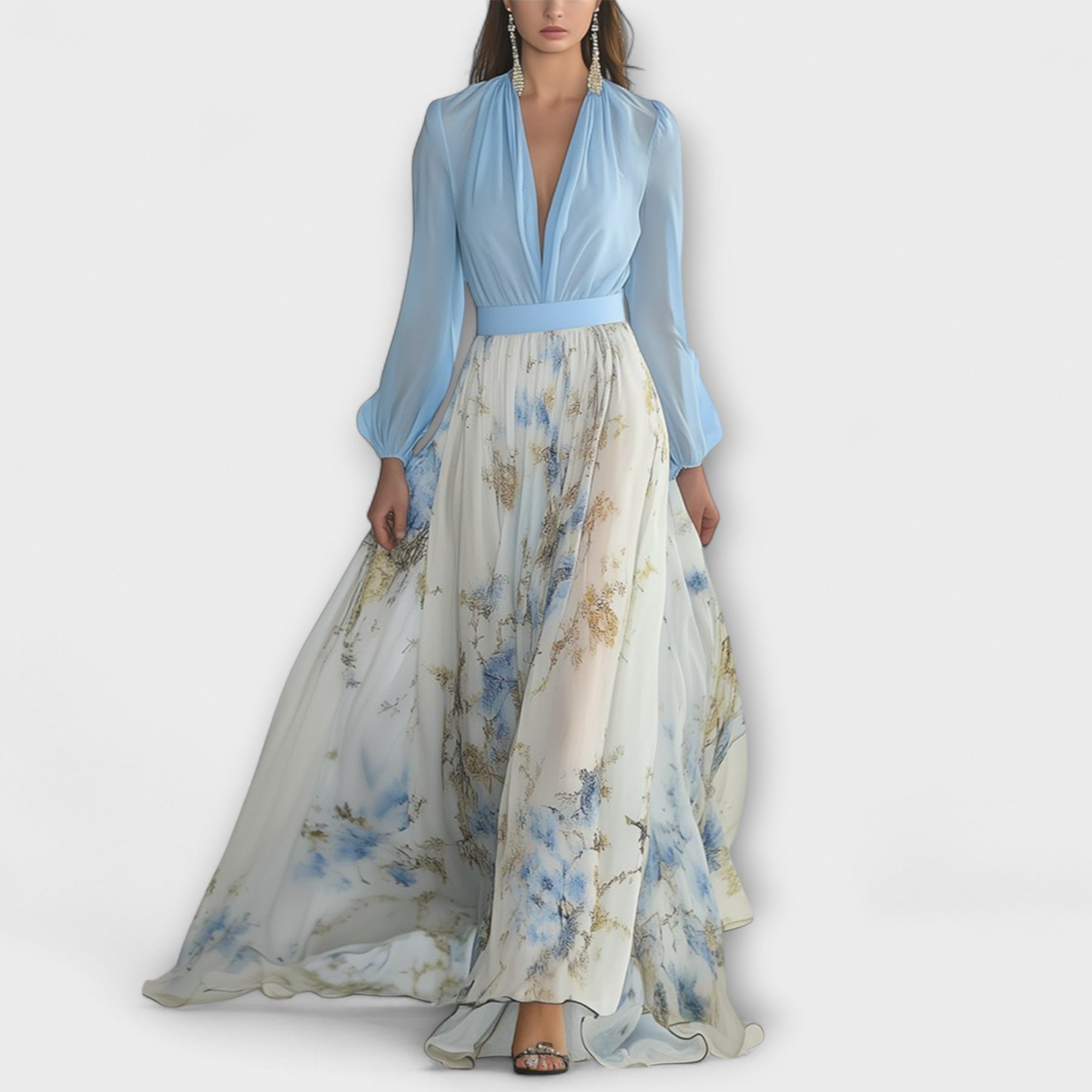 Harper – Sprudlende blomster-maxikjole