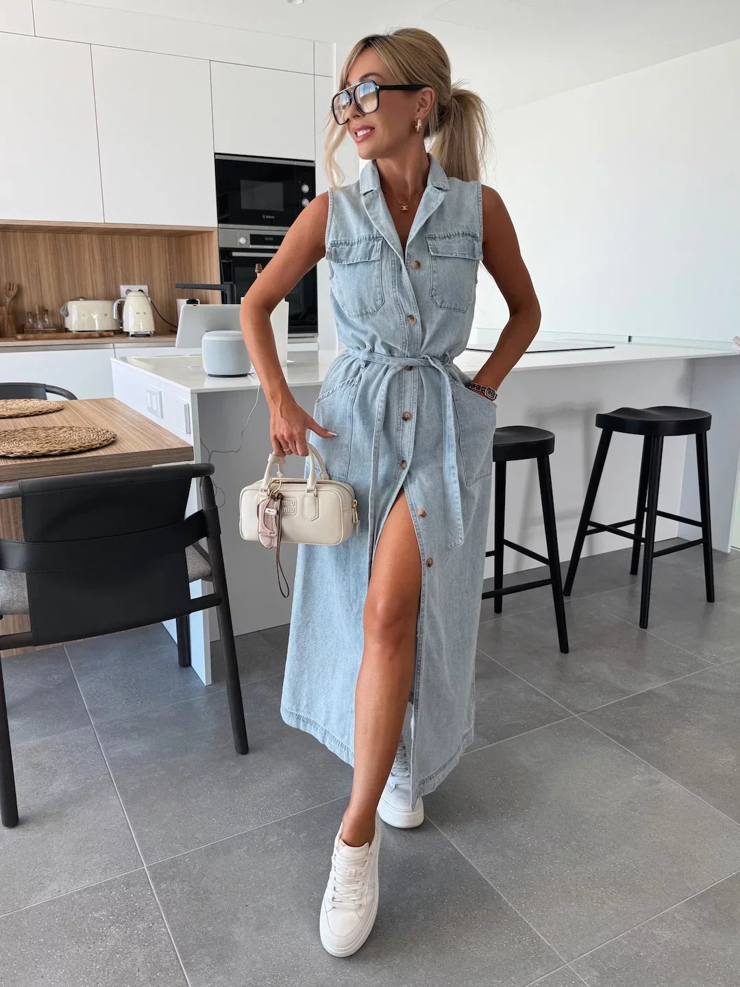 Louisa™ – Maxi Denim Kjole