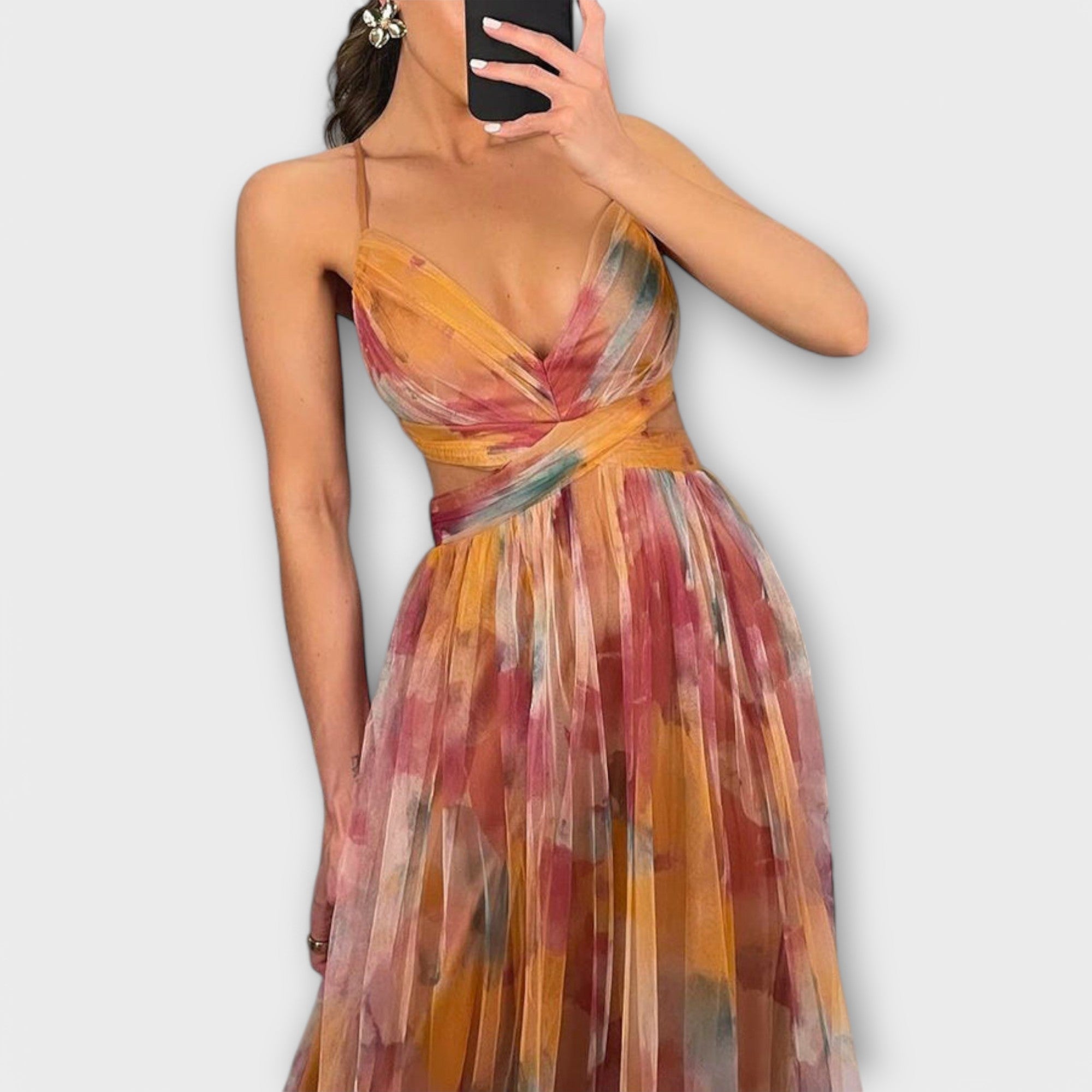 Annai Mesh Maxikjole | Elegant og Figurfremhævende