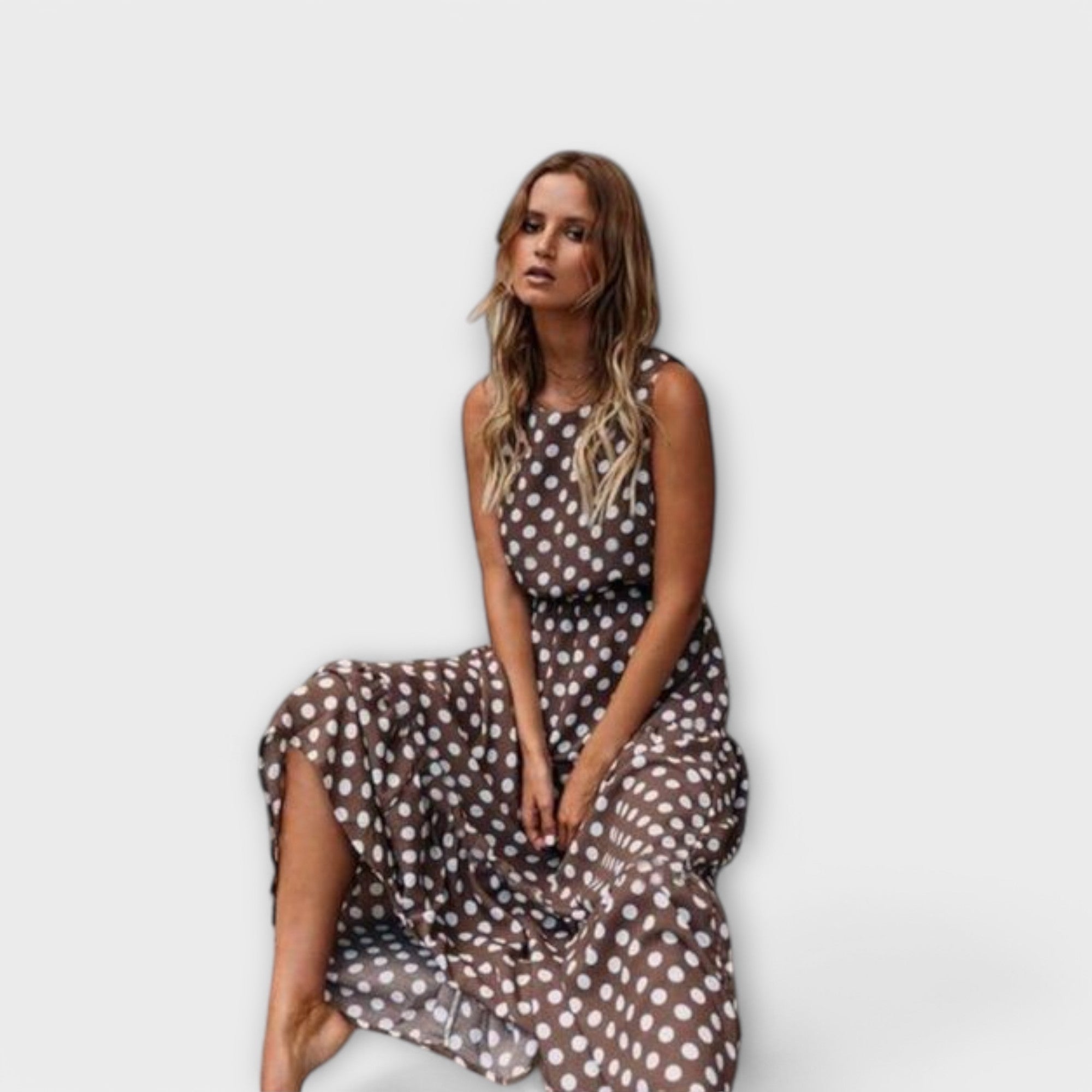 Boho-Midikjole med prikker