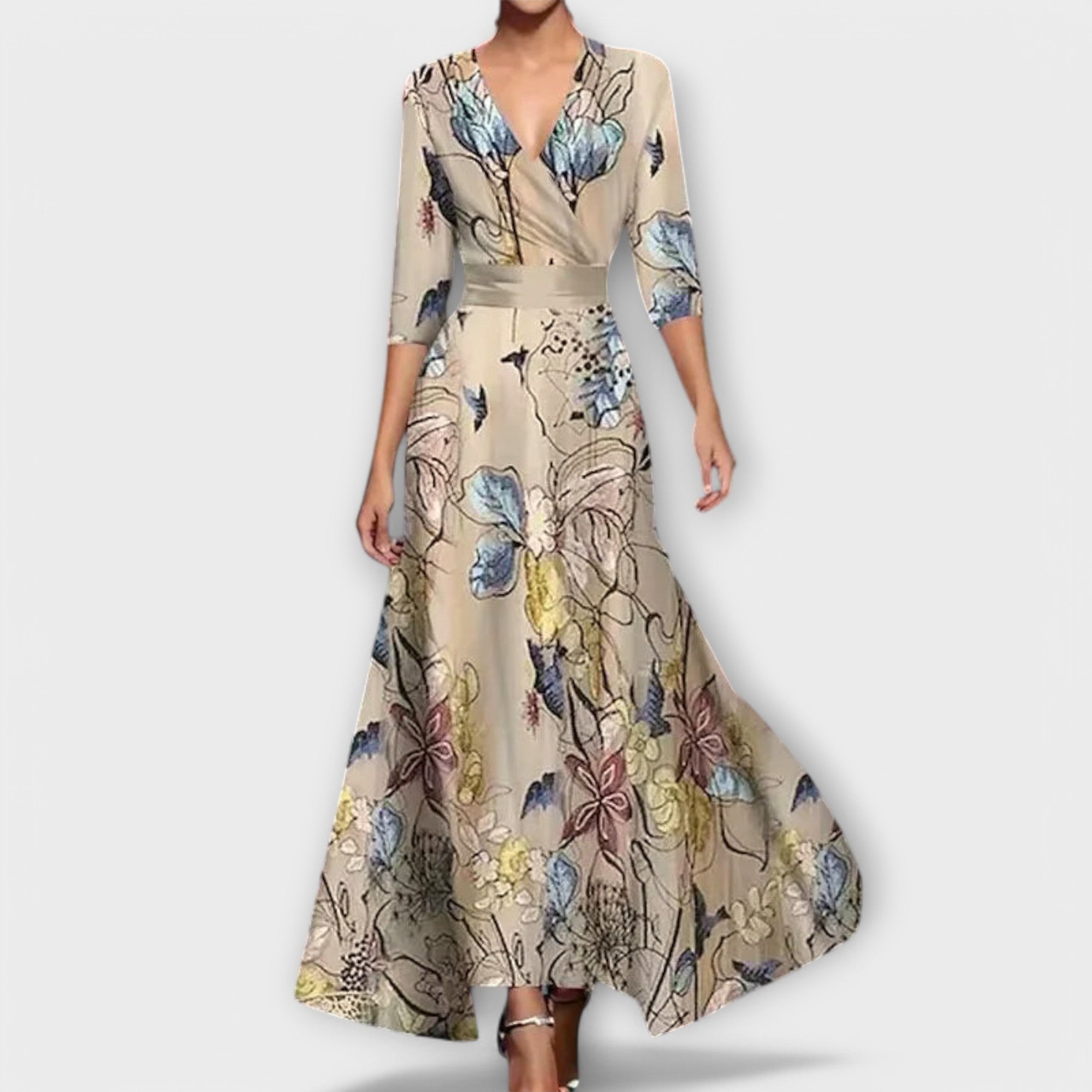 Charlotte - Elegant Ærmer Design Kjole til Damer
