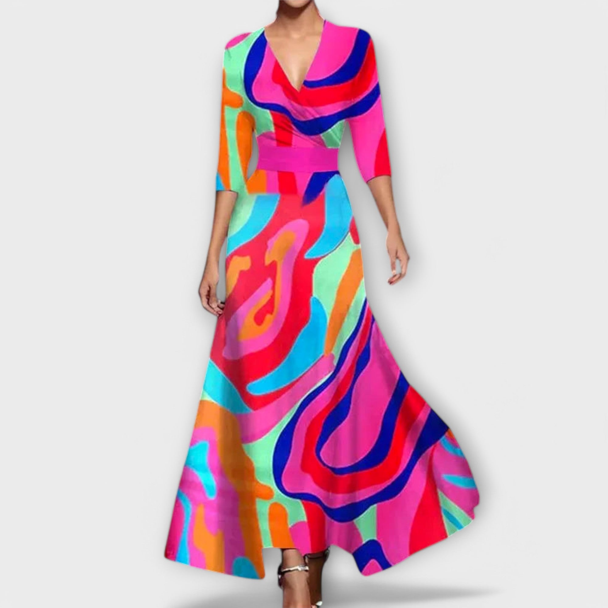 Charlotte - Elegant Ærmer Design Kjole til Damer