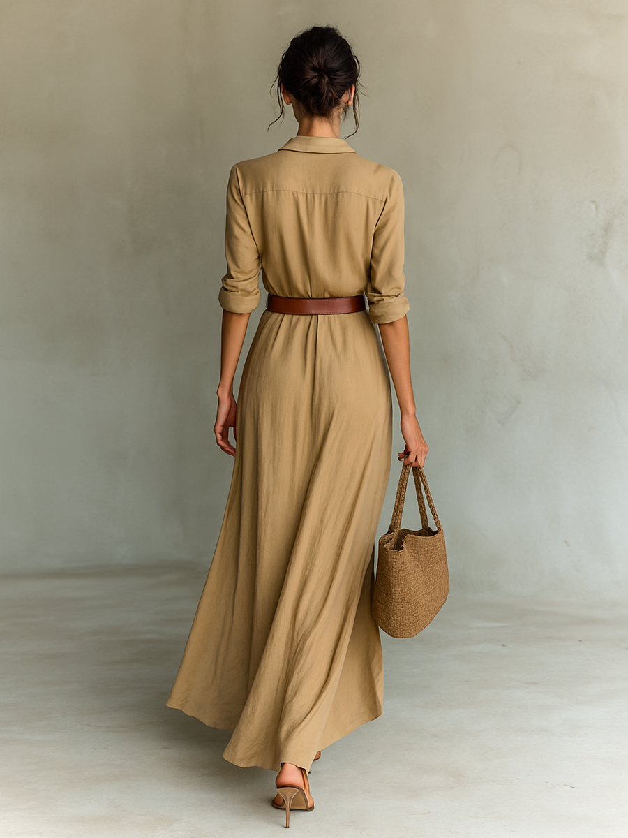 Alena – Elegantní maxi šaty s páskem