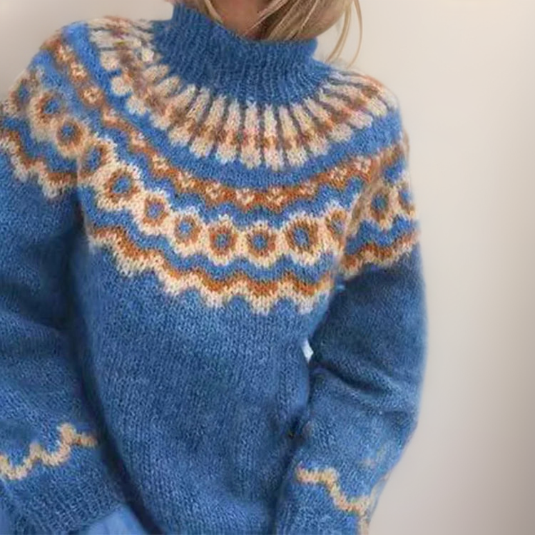Izabela – Elegantní svetr s vysokým límcem pro zimní dny
